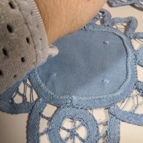 Battenberg Blue (3) Circular Coaster Lace - Picture 5 of 8